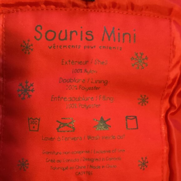 Souris Mini Toddler Girls Red Snow Pants With Bib 30 Months Warm Winter Skiing - Picture 11 of 11